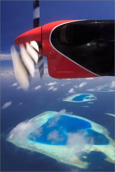 Aerial view Maldives Atoll