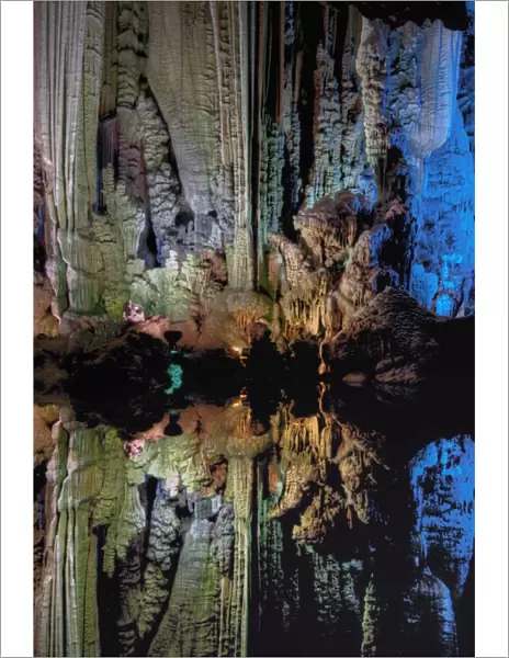 Yanghshuo colourful Silver Cave reflections