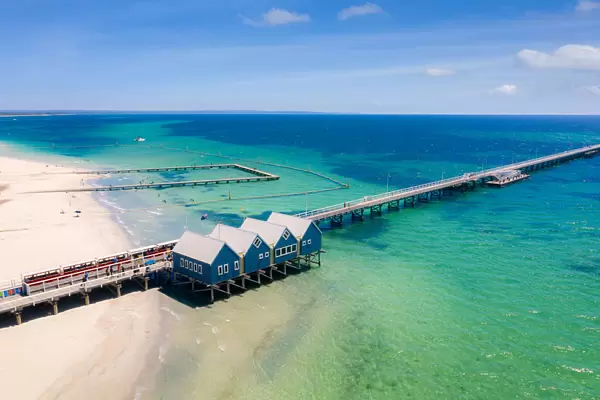 Aerial View of Busselton Jetty on a Sunny Day