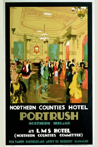 Northern Counties Hotel, Portrush, LMS poster, 1923-1947