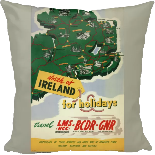 North of Ireland for Holidays, LMS (NCC), BCDR and GNR poster, 1950