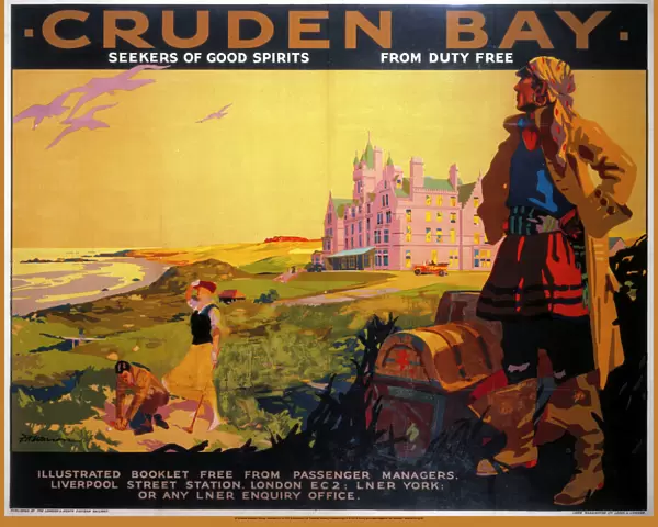 Cruden Bay - Seekers of Good Spirits from Duty Free, LNER poster, 1935