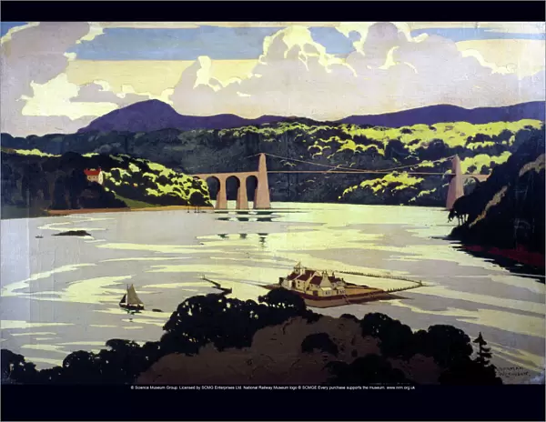 Menai Suspension Bridge, Wales, c 1922-1947