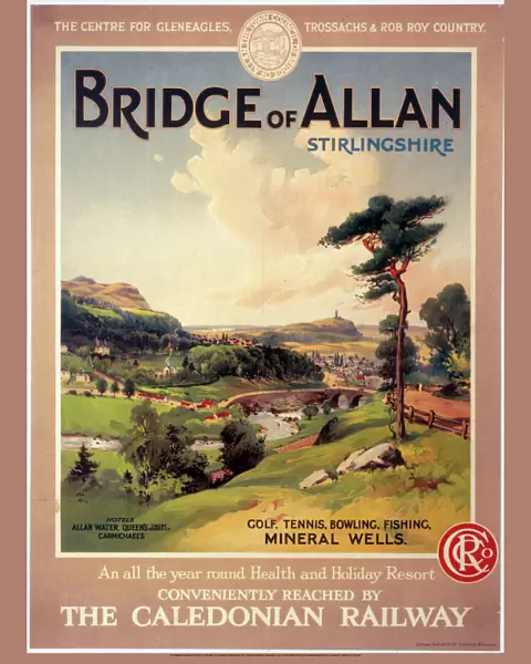 Bridge of Allan, Stirlingshire, Caledonian Railway poster, 1900-1922