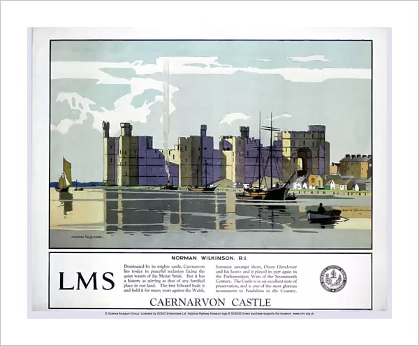 Caernarvon Castle, LMS poster, 1929