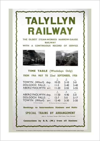 Talyllyn Railway poster, 1956