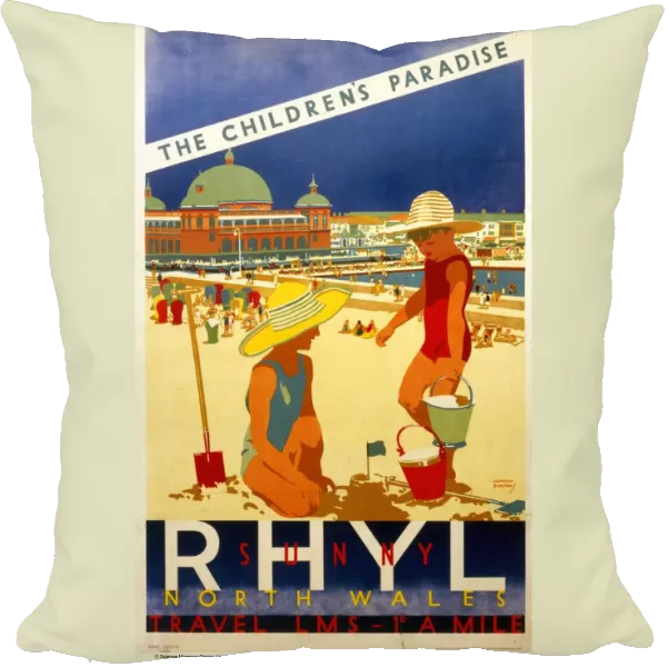 Sunny Rhyl, The Childrens Paradise LMS poster, c 1930