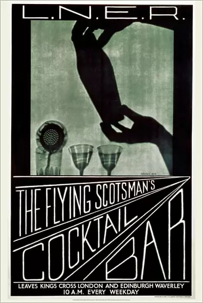 The Flying Scotsmans Cocktail Bar, LNER poster, c 1930s