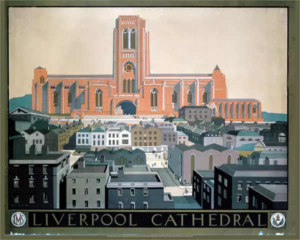 Liverpool Cathedral, LMS poster, c 1930s