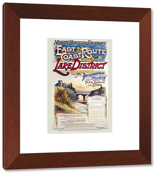 East Coast Route to the Lake District, NER poster, 1898