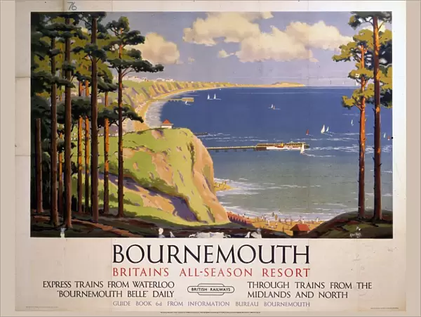 Bourenmouth: Britains All-Season Resort, BR poster, 1950s