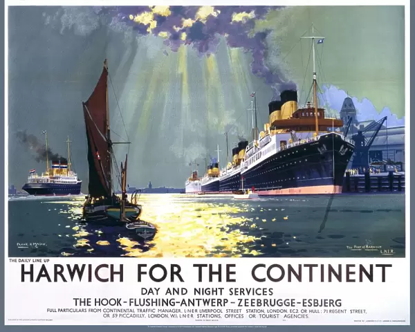Harwich for the Continent, LNER poster, 1940