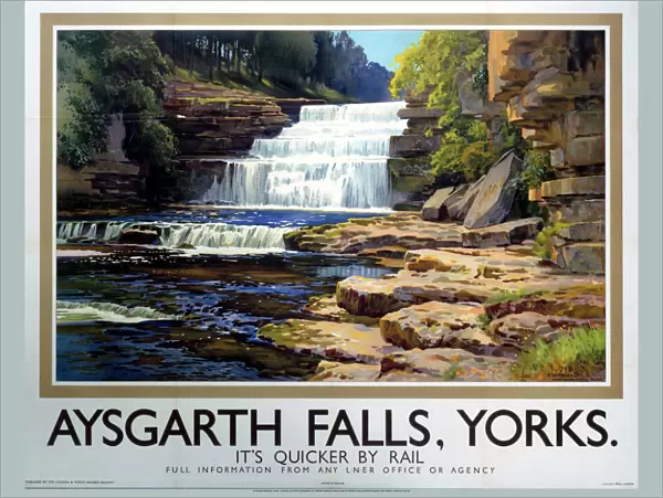 Aysgarth Falls, LNER poster, 1923-1947