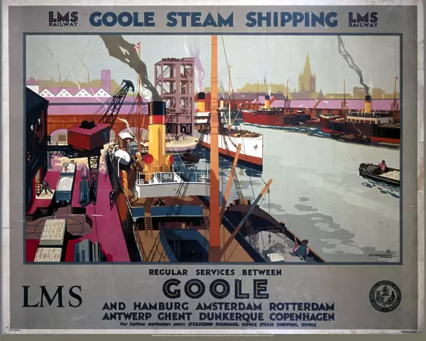 Goole Steam Shipping, LMS poster, 1923-1947
