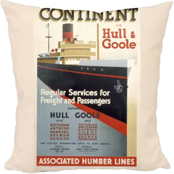 The Continent via Hull & Goole, BR poster, 1952