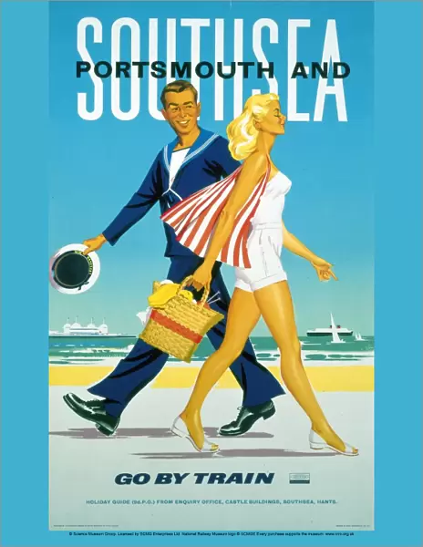 Southsea and Portsmouth, BR poster, 1962