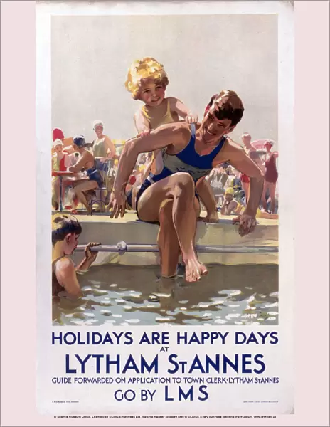 Holidays are Happy Days at Lytham St Annes, LMS poster, 1923-1947