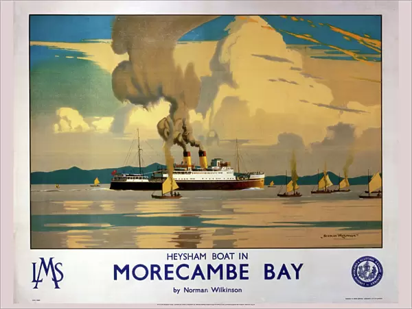 Heysham Boat in Morecambe Bay, LMS poster, 1923-1947