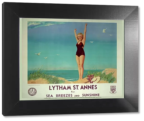 Lytham St Annes for Sea Breezes and Sunshine, LMS poster, 1923-1947