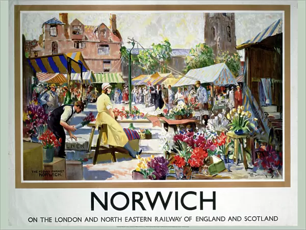 Norwich - The Flower Market, LNER poster, 1923-1947