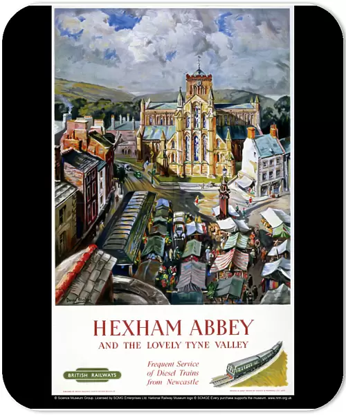 Hexham Abbey, BR poster, 1958