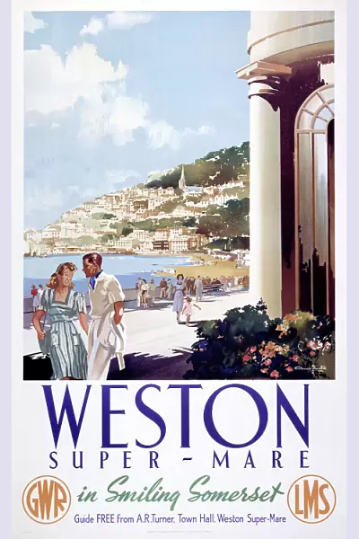 Weston-super-Mare, GWR  /  LMS poster, 1946