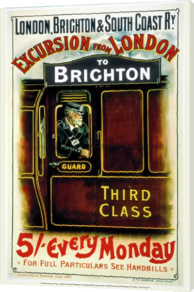 Excursion from London to Brighton, LBSCR poster, 1901