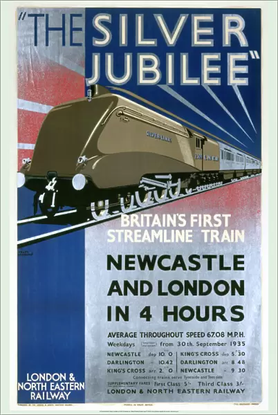 The Silver Jubilee, Britains First Streamline Train, LNER poster, 1935
