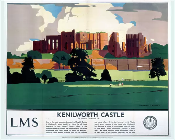 Kenilworth Castle, LMS poster, 1929