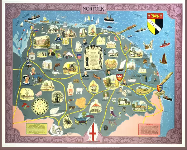 1984-8207. Poster, BR (ER), A Map of Norfolk