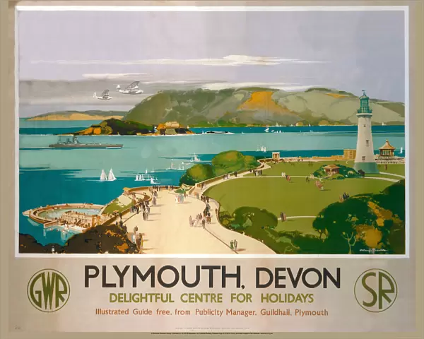 Plymouth, Devon, GWR  /  SR poster, 1938