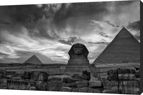 Sunset at the Pyramids and Sphinx, Giza, Egypt