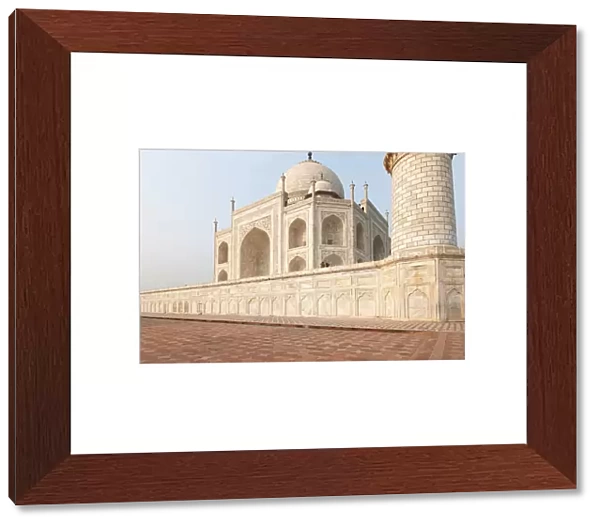 The Taj Mahal is a white marble mausoleum located in Agra