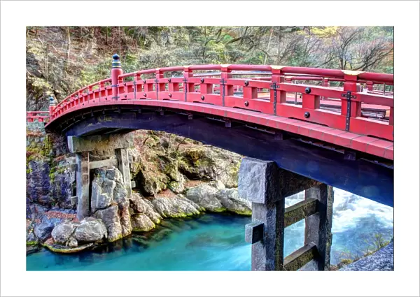 Sacred Shinkyo Red Bridge in Nikko, Japan