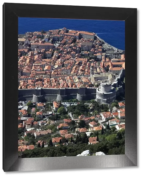 Aerial View of the City walls Dubrovnik