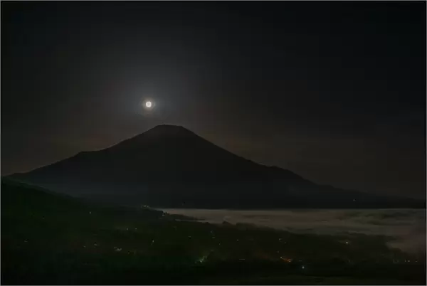 Moonlight night cloud sea