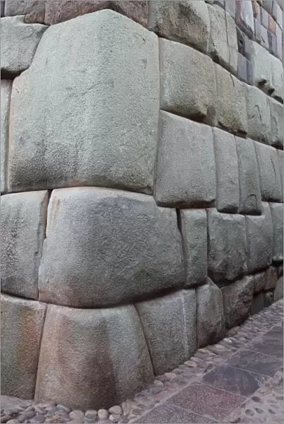 Granite blocks fit perfectly in Inca wall, Cusco