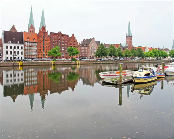 Luebeck seen across the river Trave
