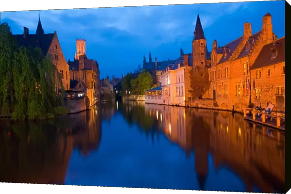 Bruges Canal Buildings Rozenhoedkaai