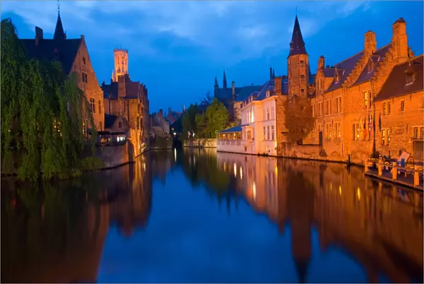 Bruges Canal Buildings Rozenhoedkaai
