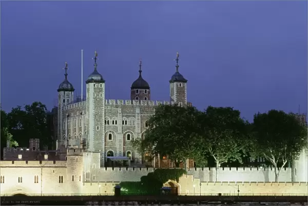 The Tower of London at Night, London, England