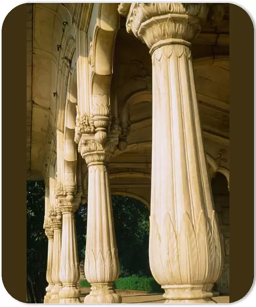 Columns in the Red Fort, Delhi, India
