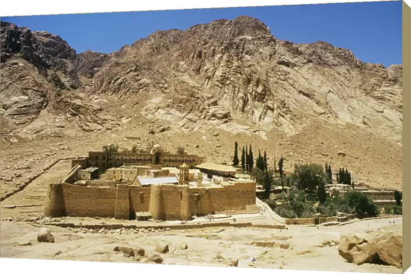 Egypt, Mount Sinai, Saint Catherines Monastery, high angle view