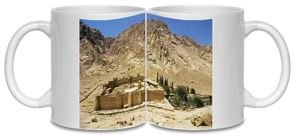 Egypt, Mount Sinai, Saint Catherines Monastery, high angle view