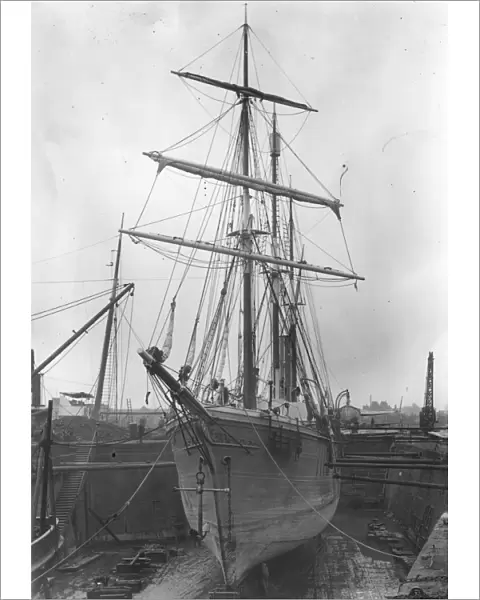 Sir Ernest Shackletons ship SS Endurance in dry dock