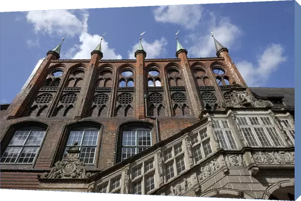 The town hall with the Renaissance staircase, Lubeck, Schleswig-Holstein, Germany