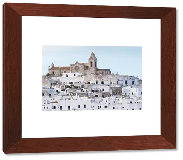 View of the town with the cathedral, Ostuni, Apulia, Italy