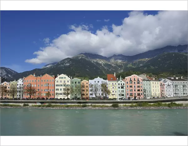 Mariahilf district, Inn River, Innsbruck, Tyrol, Austria, Europe, PublicGround