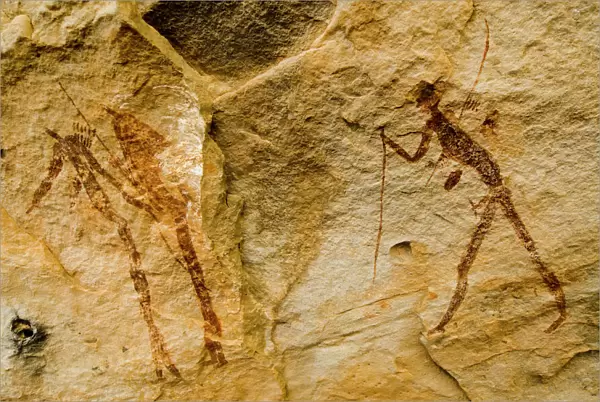 Rock painting of the San, Bushmen, Ladybrand, Free State, South Africa, Africa