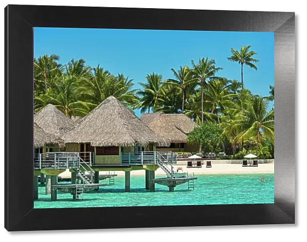 Holiday resort with overwater bungalows, Bora Bora, French Polynesia